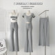Lin Xi Xi's New Style Creates a Folded Waist, Casual Gray Flared Pants
