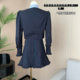Lin Xiasha Lace Suit for Women, Two-Piece Set, Heavy-Duty Top, Navy Blue Skirt