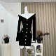 Lin Xia Xia Luxurious Xiaoba Black Knitted Dress Women's Daughter Lady Style Waist-Covering Hip Little Black Dress