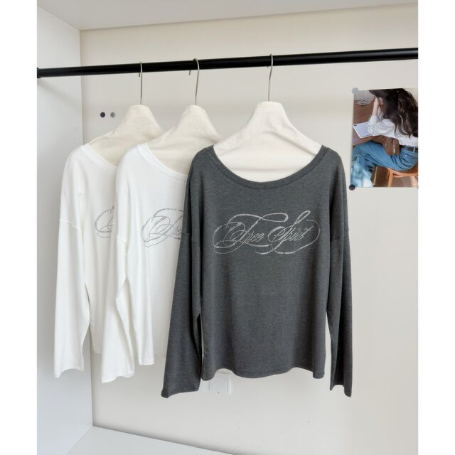 Lin Xi Xi 9.8 20:00 Cezanne's Brushwork Rhinestone Print Multi-Wear Casual Long-Sleeve T-Shirt