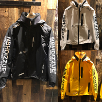Hong Kong Chaudian IZZUE NHIZ Autumn Winter Mens handsome Backs Letters Printed Windcoat Jacket Jacket 7129