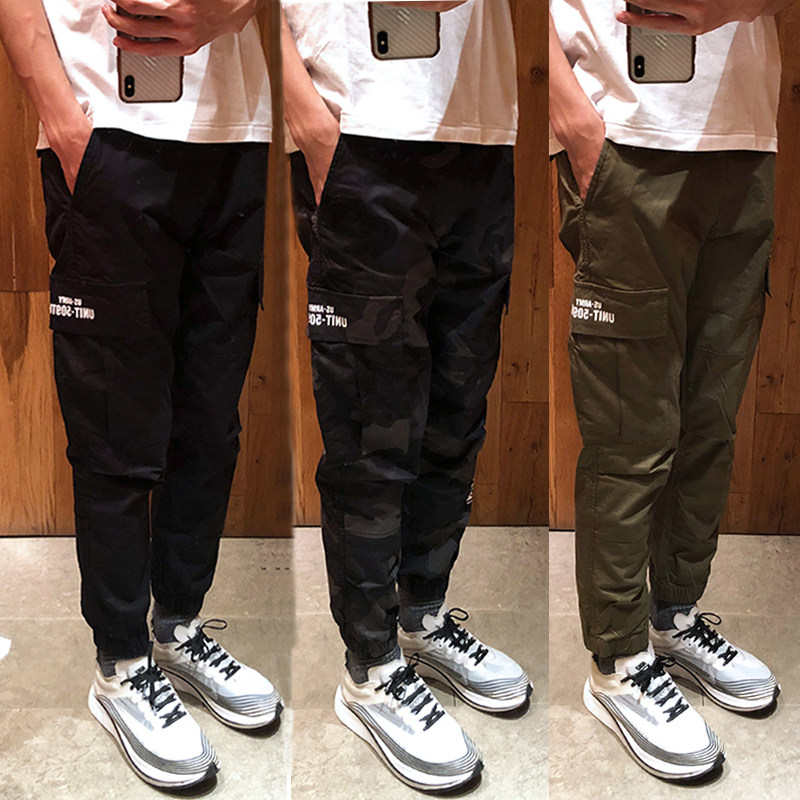 Hong Kong CHOCOOLATE 21 summer men's camouflage pure colour multi-pocket bunches casual workwear pants 6099