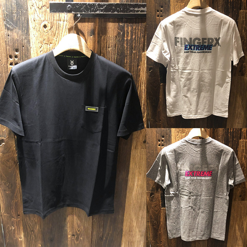 Hong Kong Fingercroxx 22 summer male back letter printed casual round collar short sleeve T-shirt 20607