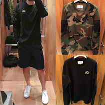 Hong Kong Special Cabinet CHOCOOLATE Autumn Winter Male Alphabet Printed Patch Cloth Splicing Casual Long Sleeve T-shirt 1022