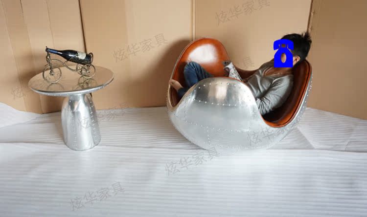 LOFT thiết kế nội thất ngành công nghiệp gió nhôm da tumbler ghế cá tính lười biếng ghế couch sáng tạo giải trí ghế xích đu sofa cổ điển
