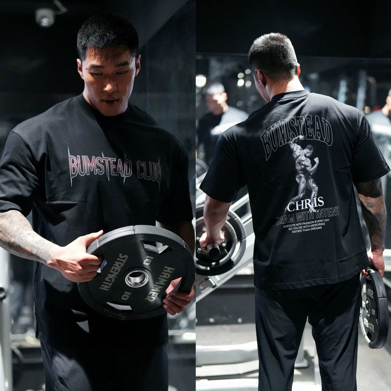 Heavyweight 260g C-Bao Chris Printed Three-Quarter Sleeve Loose American-Style Fitness Short-Sleeve Shirt for Men Heavyweight 260g C-Bao Chris Printed Three-Quarter Sleeve Loose American-Style Fitness Short-Sleeve Shirt for Men