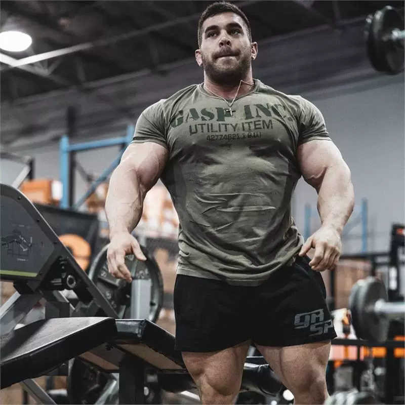 Summer retro trend T-shirt for training for gym, city style, 3D, with short sleeve
