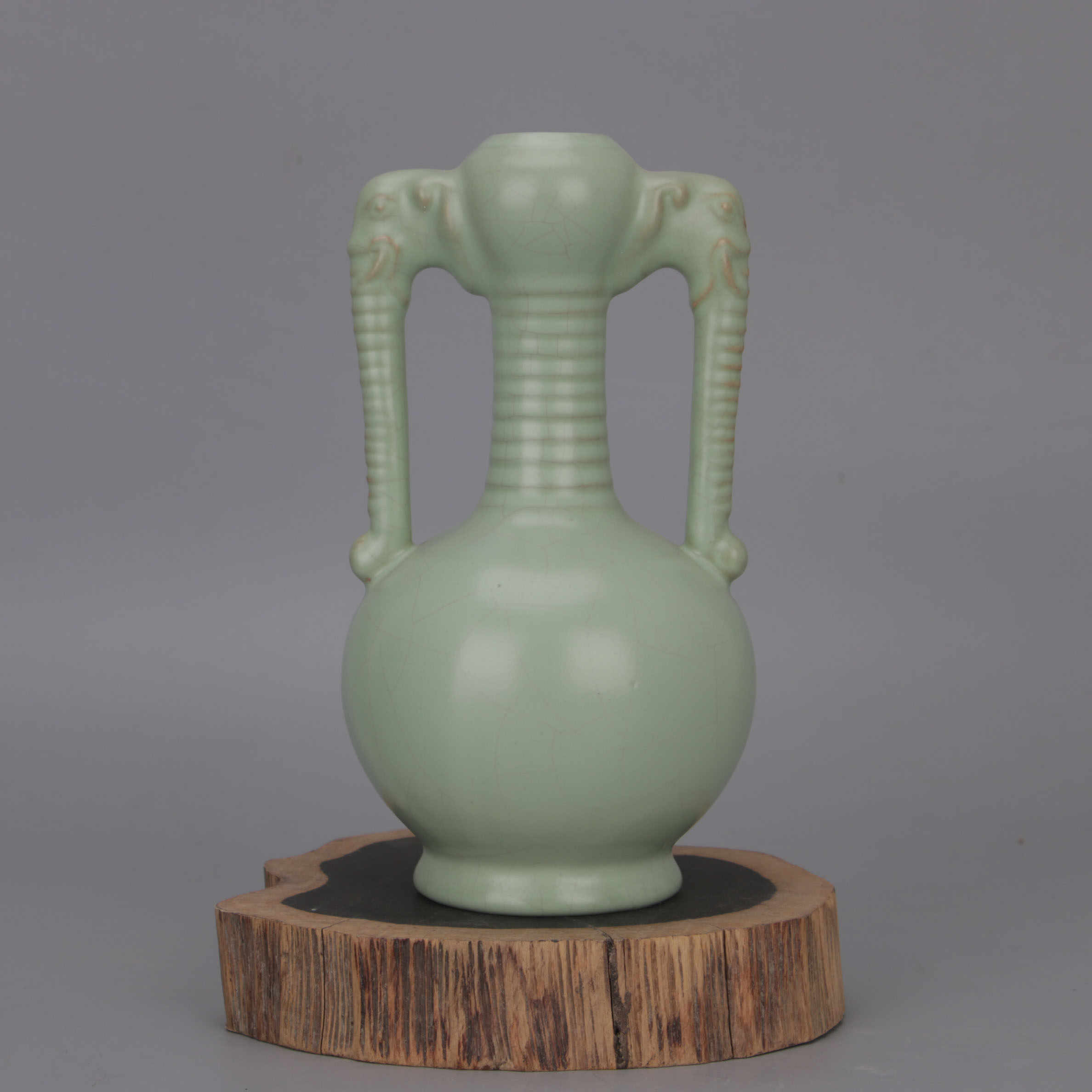 中国陶磁器汝窯双耳壺