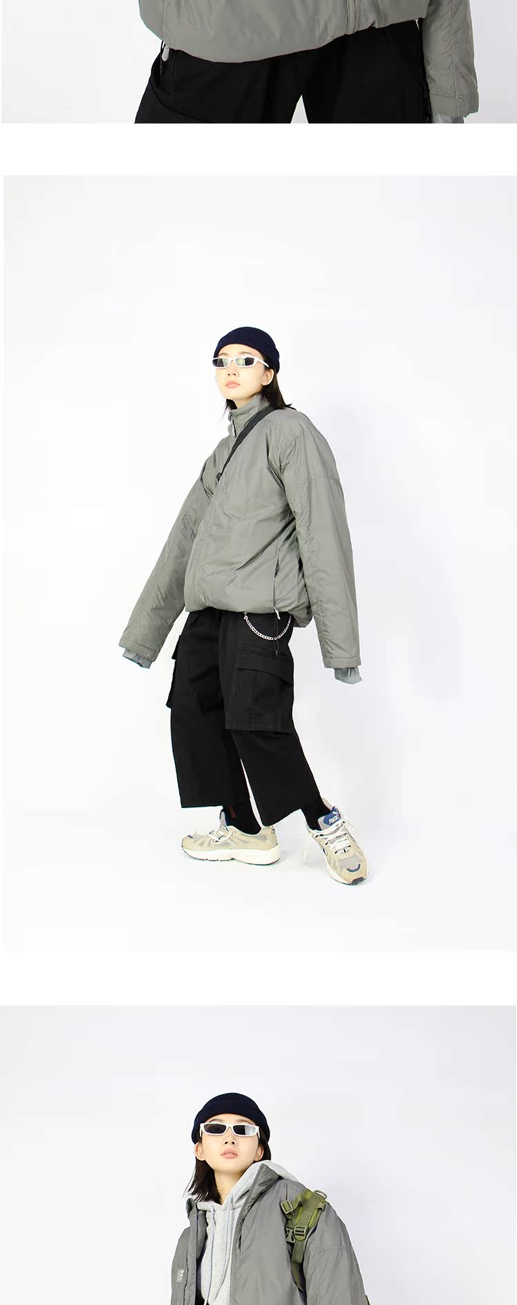 MẪU mùa đông áo mới rộng quá khổ quần áo cotton ấm áp nam dày đứng cổ áo đôi thủy triều áo cặp đôi