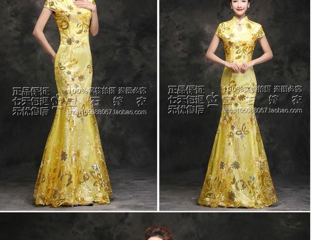 Đầm đuôi dài đính sequin sườn cải tiến trang phục catwalk sân khấu trang phục thường niên buổi tiệc tối đầm mẹ váy cho người trung niên