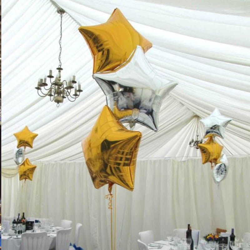 New Year's Day 18 inch aluminum balloon heart-shaped love five-pointed star children's birthday opening layout aluminum foil helium balloon decoration