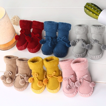 2021 New Flooring Socks Baby Children Thicken Plus Suede Warm Learning Walking Shoes Non-slip Baby Boy Girl Shoes Socks