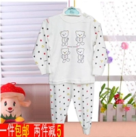 Ha Miqi bộ đồ lót mùa xuân và mùa thu cho bé trai Hamic bé gái và đồ lót cotton cotton áo len mùa thu bộ đồ liền thân hình thú trẻ em