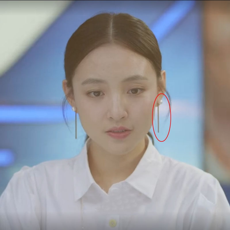 I only like your same style earrings Zhao Qiaoyi Wu Qian s925 sterling silver long word pearl tassel earrings new style