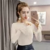 Thu đông 2018 phiên bản mới của Hàn Quốc của tay áo kèn cườm áo len cộc tay áo cardigan nữ Vòng cổ áo len