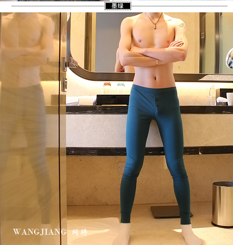 Mùa thu quần nam phần mỏng mảnh duy nhất thanh niên bông ấm sexy thấp eo nút chặt chẽ đáy quần
