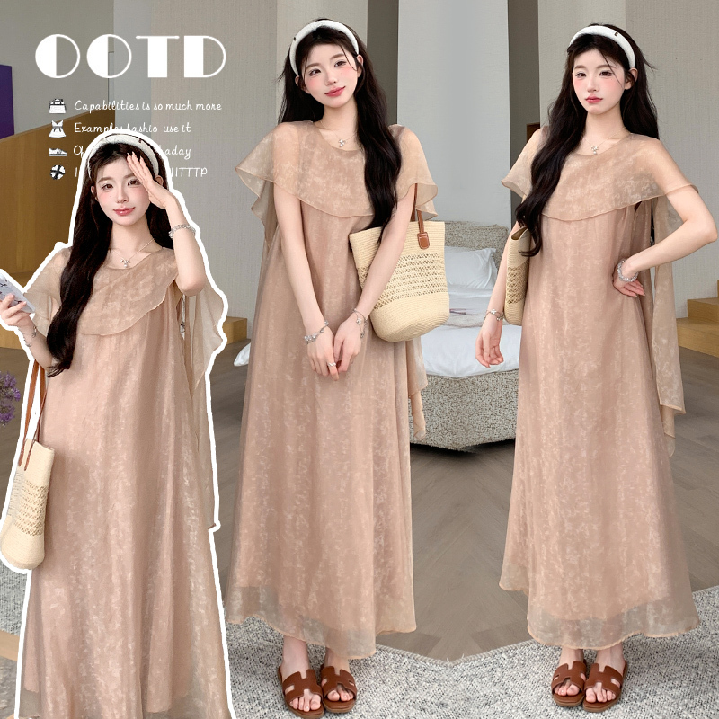 Maternity Dress Summer 2026 New Style Elegant Reversible Loose Plus Size Slimming Beautiful Dress for Pregnant Women