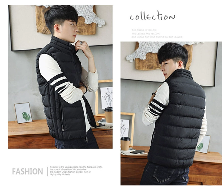 Mùa thu đông nam mới phiên bản Hàn Quốc của áo vest cotton trẻ trung dày lên size áo vest xu hướng cotton hoang dã áo lông vũ