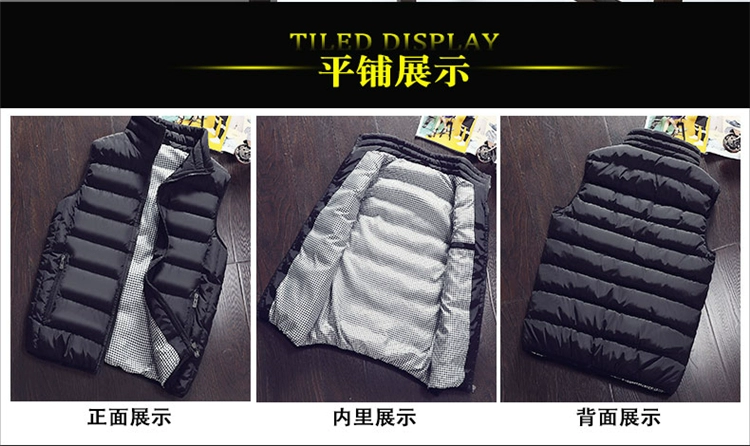 Mùa thu đông nam mới phiên bản Hàn Quốc của áo vest cotton trẻ trung dày lên size áo vest xu hướng cotton hoang dã áo lông vũ