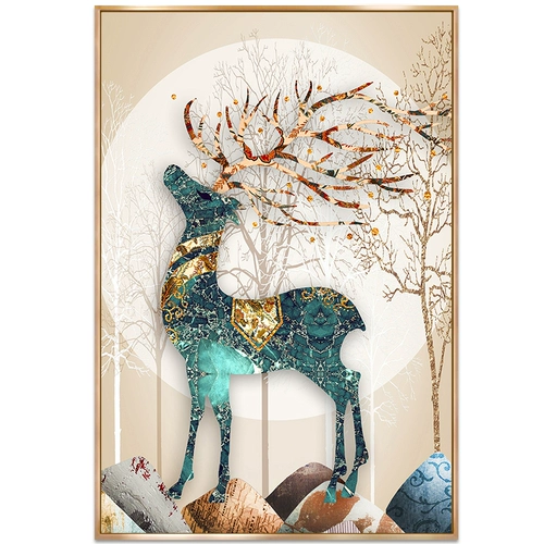 Cross -STITCH 2023 Новая линейная вышитая крыльца гостиная Fortune Deer Полная вышивка вертикальная версия вышивка ручной работы.