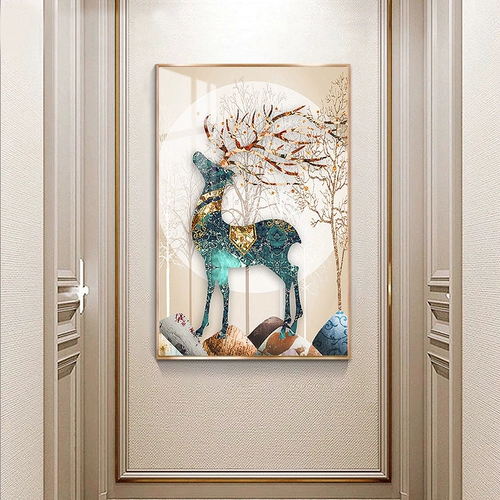 Cross -STITCH 2023 Новая линейная вышитая крыльца гостиная Fortune Deer Полная вышивка вертикальная версия вышивка ручной работы.