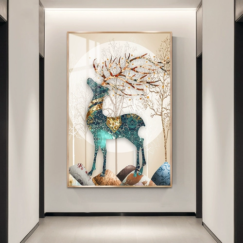 Cross -STITCH 2023 Новая линейная вышитая крыльца гостиная Fortune Deer Полная вышивка вертикальная версия вышивка ручной работы.