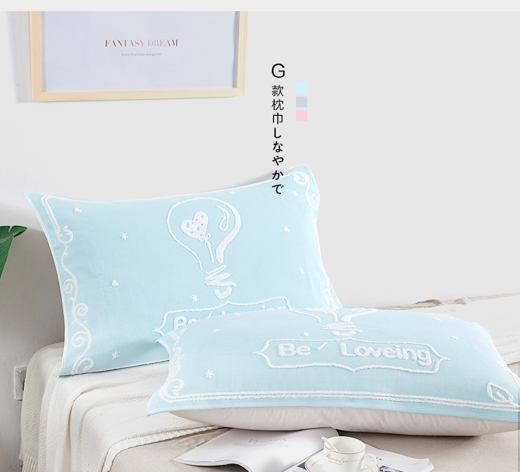 Gối khăn bông gối khăn cặp đôi khăn gối khăn lớn người lớn bốn mùa phổ quát cặp đôi lục địa vỏ gối vuông