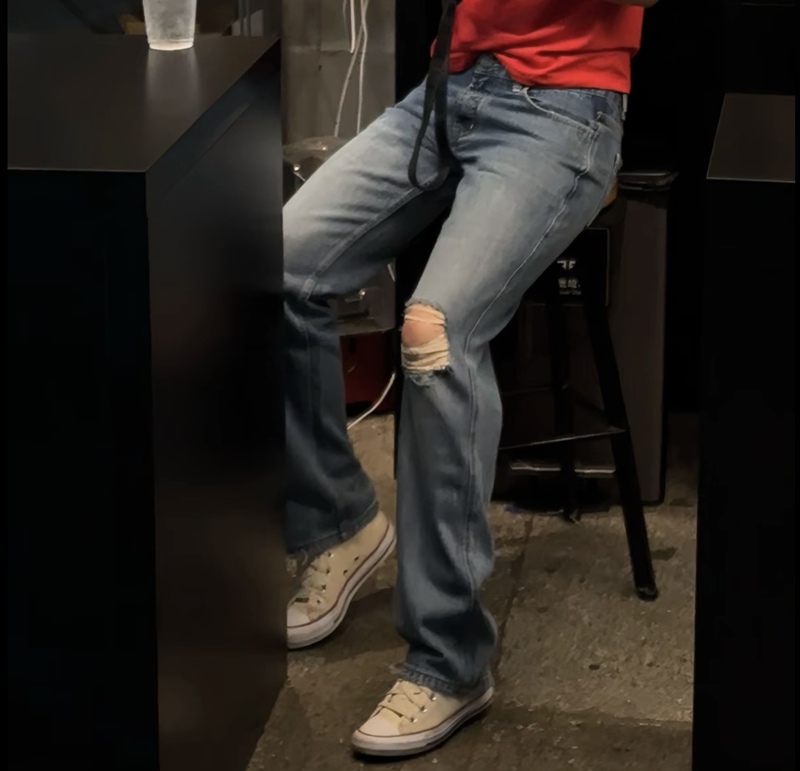 Ding Ding｜Low-Waisted, Super Authentic Washed Vintage Distressed High-Quality Slimming Straight-Leg Jeans