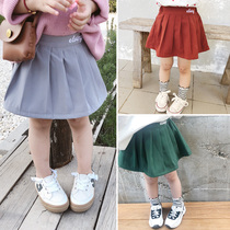 2021 female childrens clothing new Korean version of childrens pleated short skirt