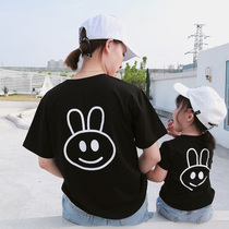 2021 female childrens clothing summer new cartoon Korean version of the childrens short-sleeved T-SHIRT female baby Western style mu nv zhuang parent-child