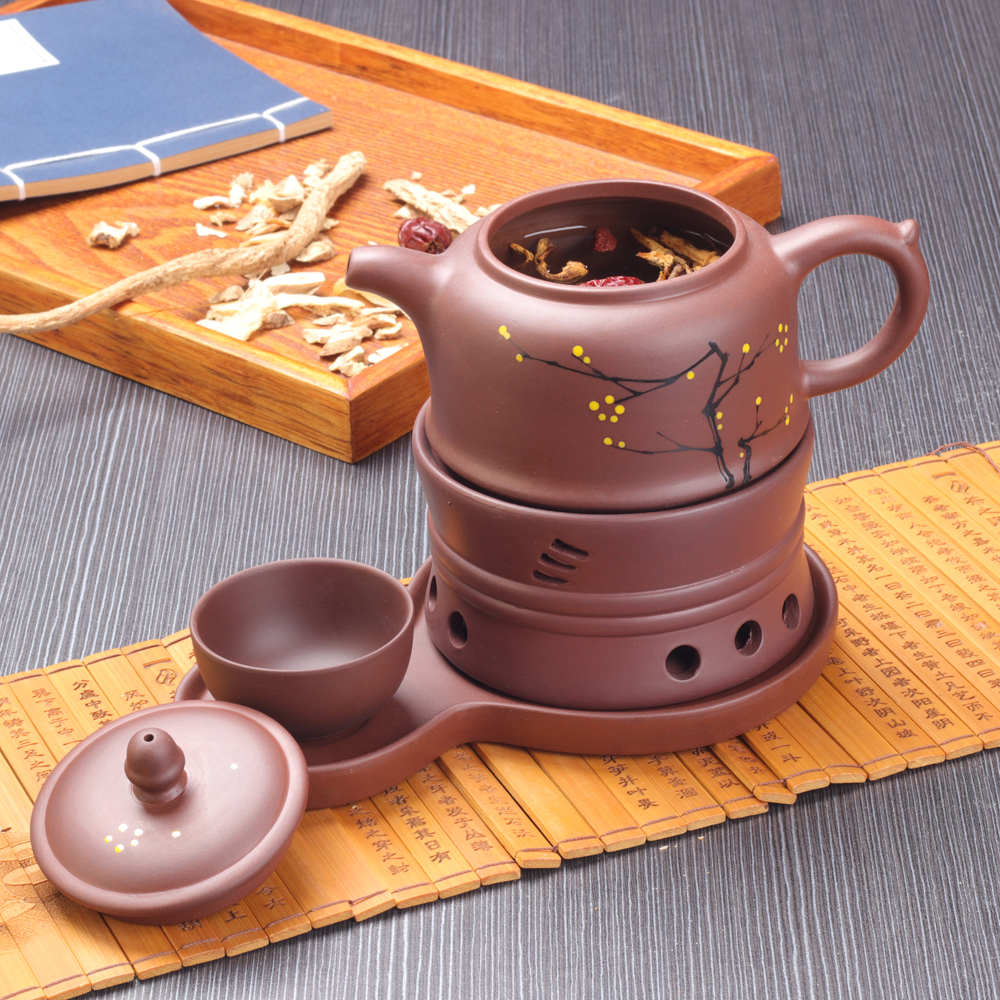 Hand-painted kung fu soup pot hotel clubhouse tea house purple sand teapot health pot steamed soup pot stew soup pot