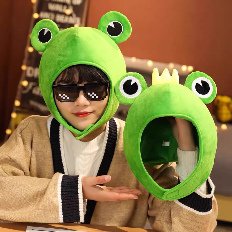 New Product ins Cute and Quirky Big-Eyed Frog Headgear Green Hat Influencer Style Photo Props