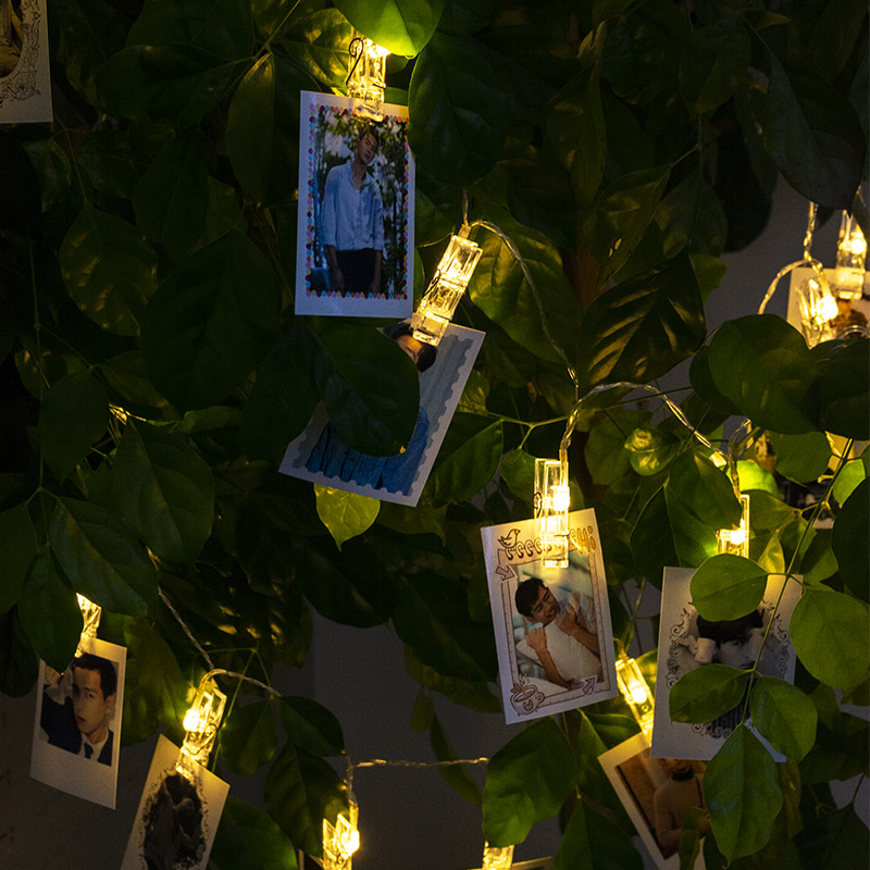 DIY creative photo wall LED photo wall clip light string bedroom bedroom decoration decoration decoration