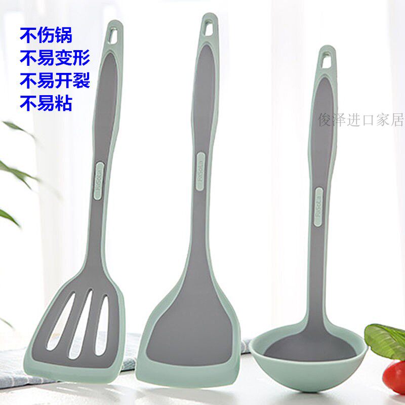 Japan Fasola kitchen silicone spatula three-piece set Non-stick pan special cooking spoon Household high temperature resistant soup spoon