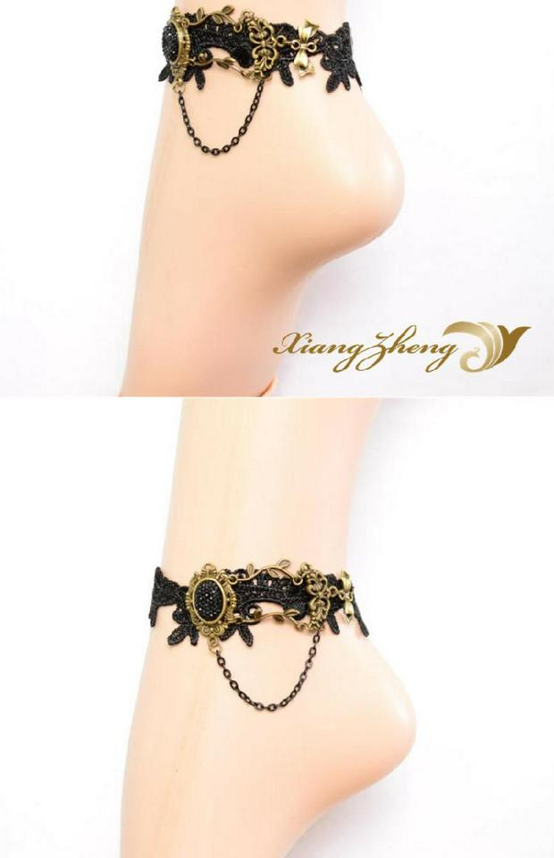 Phong cách Baroque retro ren của phụ nữ vòng chân vòng chân vòng chân handmade handmade Trang sức DIY lắc chân nữ vàng đẹp