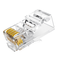 Network cable crystal head Category 5e 5e Category 6a 6 Gigabit shielded network cable plug home network crystal head butt connector