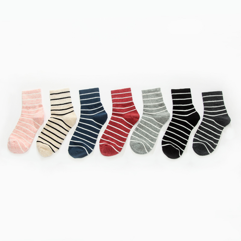 Mùa xuân và mùa hè sản phẩm mới tinh tế vớ cotton tay phiên bản Hàn Quốc của sọc mỏng cao Luokou nữ cotton ngắn vớ - Vớ hàng tuần set vớ quà tặng