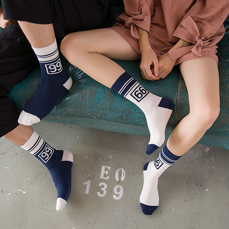 Simpson phim hoạt hình mùa thu và mùa đông ống nam và nữ vớ cotton Cá nhân độc lập hộp đôi vớ vớ đường ống vớ thủy triều vớ da dài