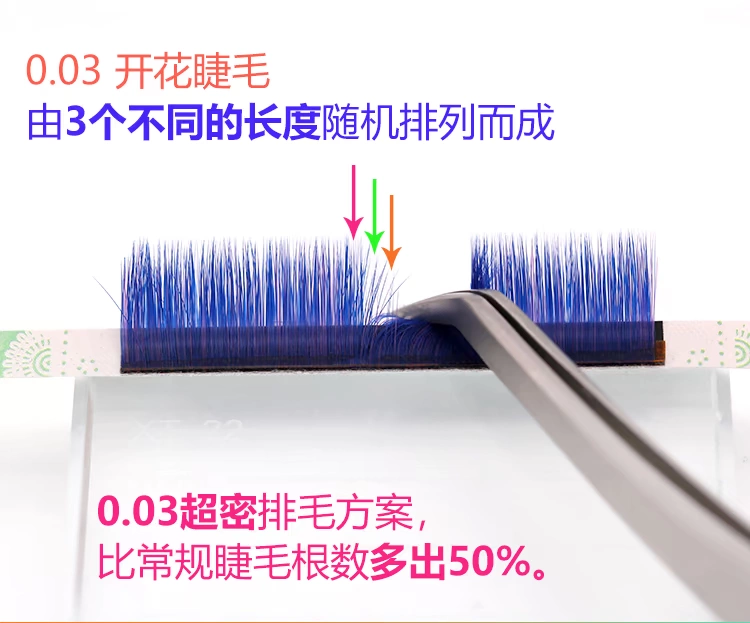 Màu sắc hỗn hợp ghép lông mi Camellia lông mi từ một giây tự động ra hoa Làm đẹp tự nhiên lông mi giả - Lông mi giả