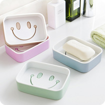 Punch-free toilet drain creative wall hanging soap rack bathroom rack suction cup double soap rack soap box