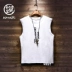 Áo vest nam mùa hè 2019 mới không tay xu hướng áo thun xuồng Hàn Quốc phiên bản chữ in hoa cotton trẻ trung - Áo vest cotton vest trung niên Áo vest cotton