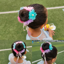 Summer new flower fairy floral headdress hair band childrens performance girl ribbon hair hoop baby Chief editor hairclip headgear