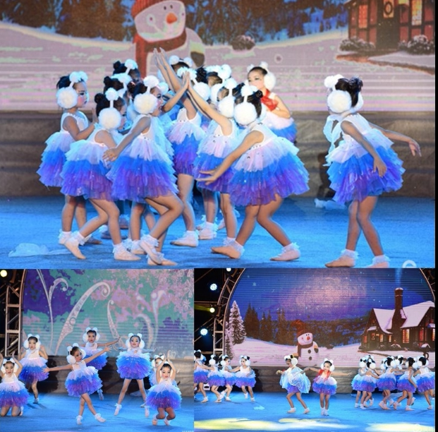 Children's dance fluffy gauze skirt children's dance clothes group dance snowed Xiaohe style snow baby children's performance costumes