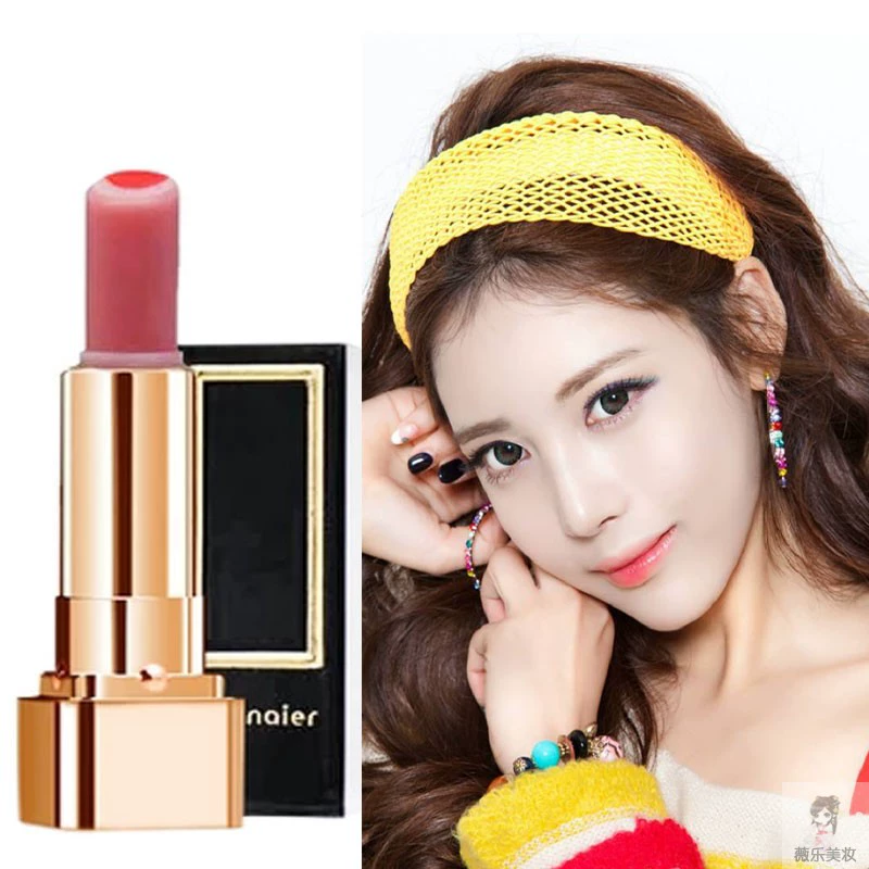 Han Nail Avocado Silky Lip Balm Hai tông màu Sandwich Gradient Bite Lip Makeup Glass Lip Lipstick - Son môi