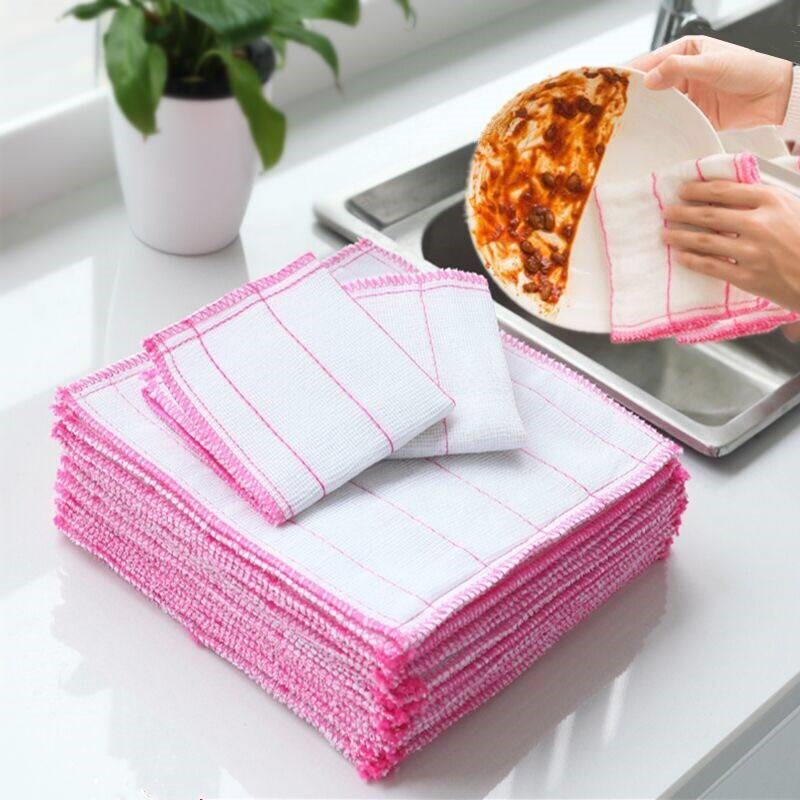 Kitchen Rag Water Absorbent Thickened Household Basic not to be stained with oil housework cleaning brush bowls dishwashing Peppercloth