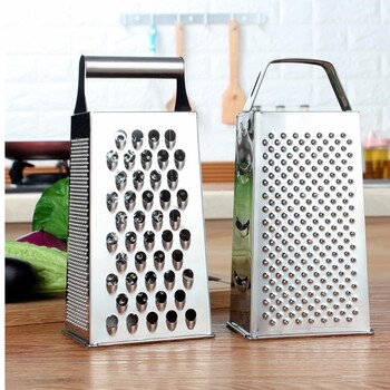 Multi-Functional Kitchen Tool for Peeling and Slicing Cucumbers, Thickened Stainless Steel Grater with Four-Sided Shredding and Hand Guard
