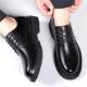 Men's Shoes 2026 New Spring and Summer Black Casual Leather Shoes Men's Business Formal Wear Large Toe Trendy Shoes High Heels Round Toe