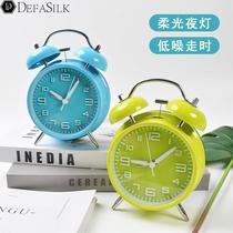 Creative three-dimensional digital metal ring clock silent alarm clock student and childrens bedside clock with night light