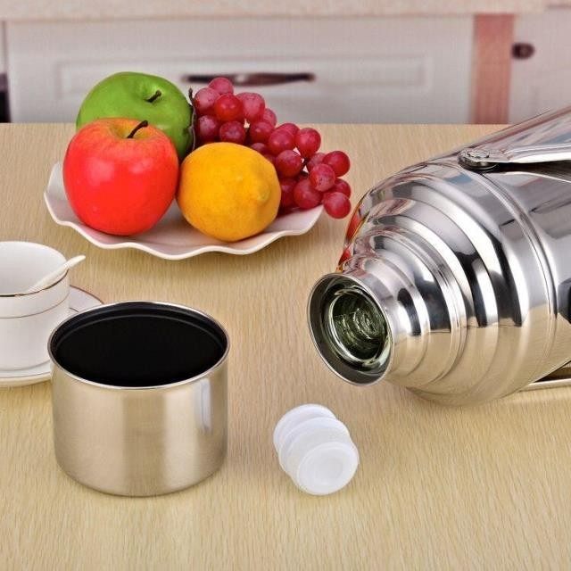 304 Stainless Steel Shell Thermos Bottle for Home Use, Large Capacity Insulated Bottle, Thermos Flask with Glass Liner