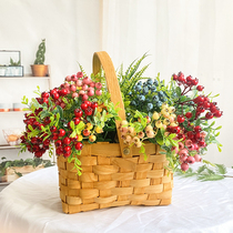 American simulation small red berry mini wild fruit table decorated fake blueberry daisies with photographic props